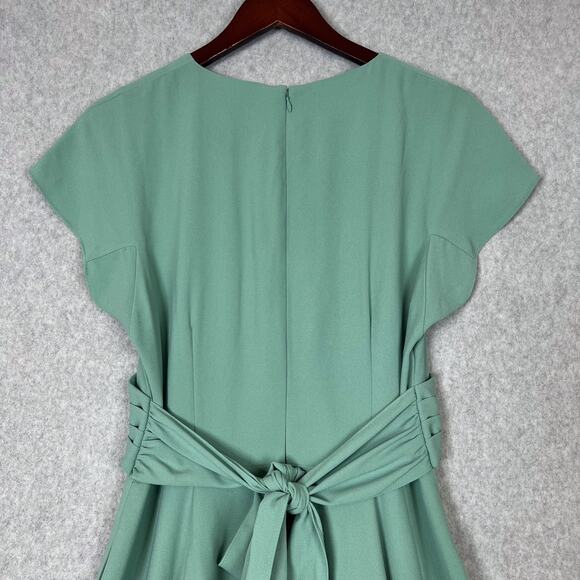 Gal Meets Glam Mint Green Seraphina Crisscross Bodice Midi Dress Size 12 Petite - Picture 6 of 11
